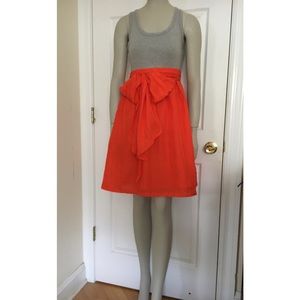One September by Anthropologie orange silk and grey cotton tank dress size Large